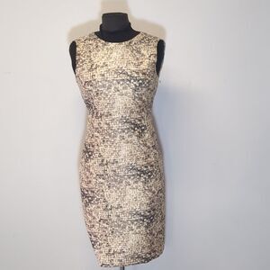 O'2nd Printed Jacquard Sleeveless Shirtdress, Size 4